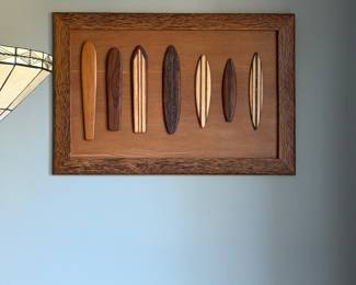 Surfboard wall hanging