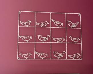 Minimalist wire bird wall art grid, can be used to showcase photos