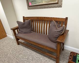 Mission Oak settee