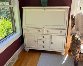 Hammary Home Office Drop Lid Work Station 920-945 in buttermilk color, purchased at Mooradian's Furniture.
