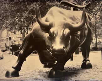 Oversized canvas of New York Stock Market Bull