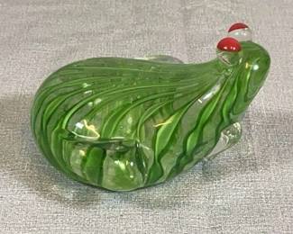 Art Glass Frog Paperweight