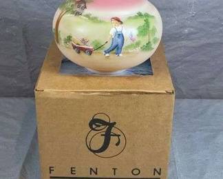 Fenton Burmese "Join the Parade" Vase
