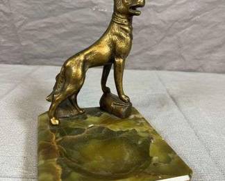 VTG Brass German Shepard Trinket Dish
