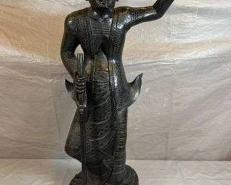 Carved Bodhisattva with Staff Figure