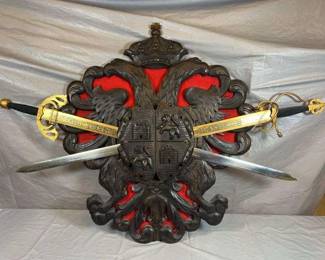 VTG Spanish Double Eagle Crest Coat of Arms