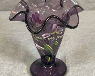 Fenton "My Sister" Footed Vase