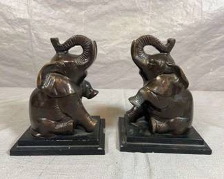 "Trunk Up" Elephant Book Ends