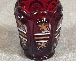 Fenton Ruby Hand Painted Toothpick