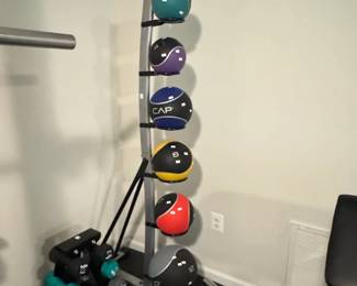 CAP Barbell Medicine Ball Set with Rack