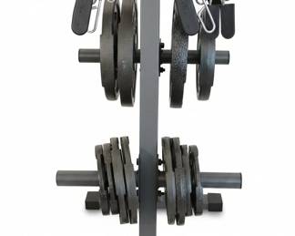 Fitness Gear and CAP Barbell Weight Plate Set with Rack
