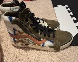 Vans SkHi Reissue Cap Mixed Textile Sherpa Khaki Multi