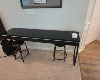 IKEA Besta Burs High Gloss Black Desk with Drawers third image