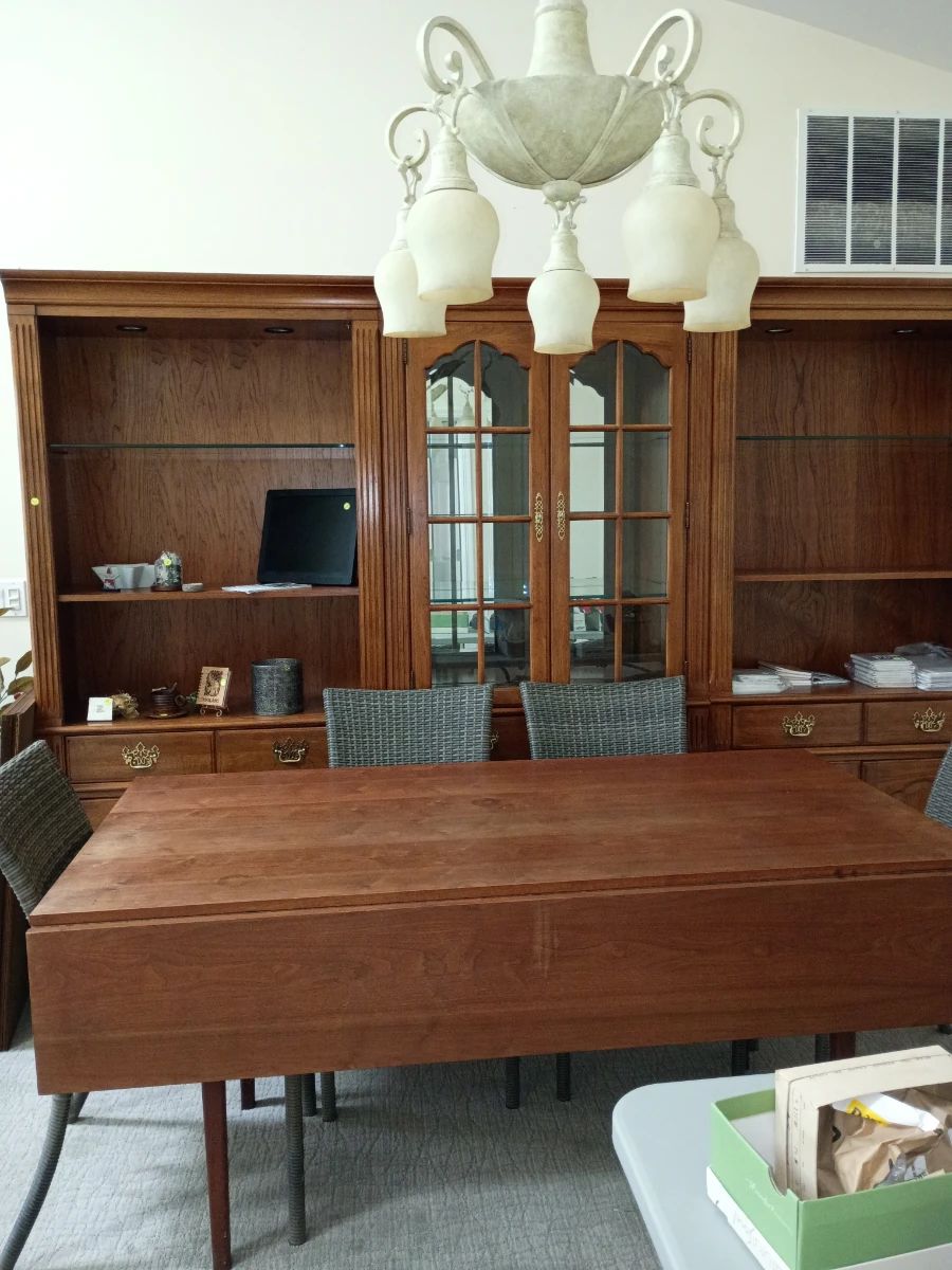 Walnut drop leaf dining table