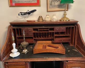 $1000 roll top desk #2.  This roll top desk is complete, but was disassembled for storage.  We thought it would be more convent to leave it partially disassembled for ease of moving 