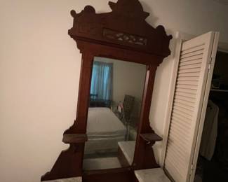 $600.  Antique Victorian Marble Top Walnut Dresser w/ Drop Center, great Condition, no cracks or chips