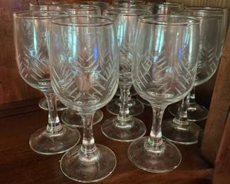 Javit Badash Crystal wine glasses in the "Rain" or "Criss-Cross" pattern