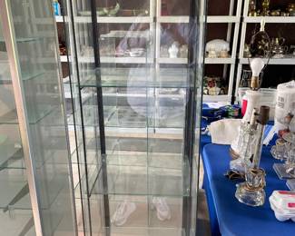 Glass, some locks, some with lights display cabinets $150 each