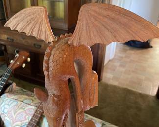 $250.00.  GUSLE, a traditional Balkan single-stringed folk instrument, featuring a carved animal head at the top of the neck.The sound box of this instrument is typically covered with animal skin, such as goat skin, and it is played with a curved bow.