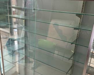 Glass, some locks, some with lights display cabinets $150 each