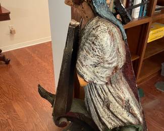 Bow figurehead for ship.  Purchased in England.  My opinion is that it was repainted.  We believe her hands will be found in storage before sale.  