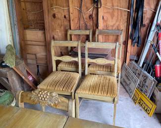 $200.  Set of 4 “antiqued” dinning chairs
