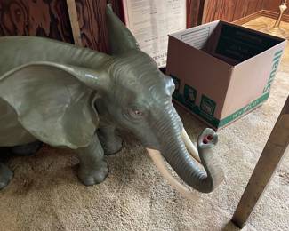 Heavy pottery floor elephant -calling all Alabama fans,