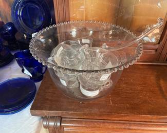 Candlewick punch bowl #2 with matching cups