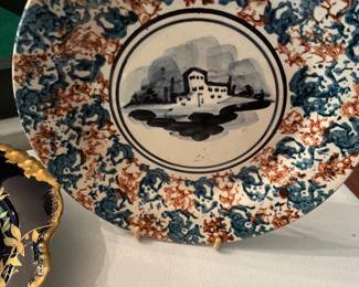 Very old, rare splatter ware plate - no chips, excellent condition
