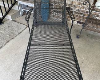 $500 each. Vintage R.Woodard wrought iron chaises and tea cart