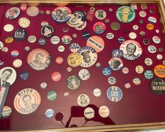 Political pins galore