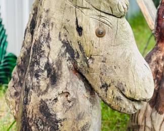 Hand carved wooden horse 