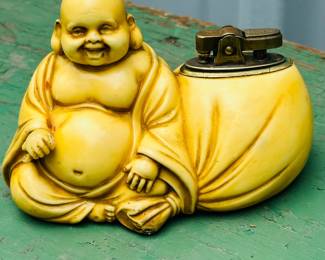 Celluloid Hotei God table lighter 