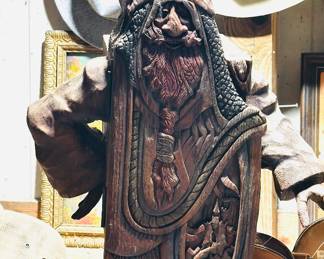Hand carved Viking style of R.A.Pitz PITZ the body opens to reveal a hidden drawer secret section