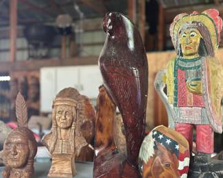 Aztec Eagle Warrior, Native American Statue, Decoupage ostrich egg 