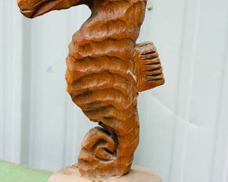 Wood sculpture seahorse 