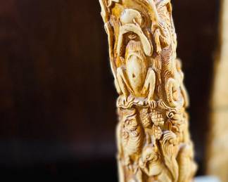 Jungle animal carved resin tusk 