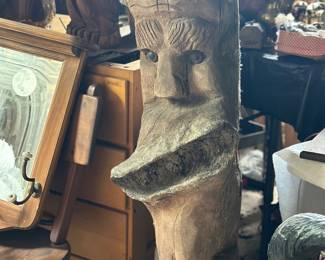 Spirit Log , man carving 