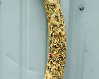 Chinese dragon carved resin tusk who