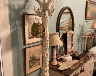Heavily carved hat rack
