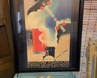 Vintage French framed poster