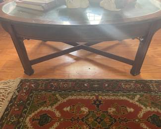 Vintage oval Chinese Chippendale cocktail table