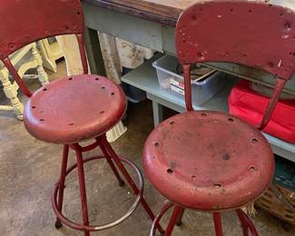 Pair of vintage metal bar chairs