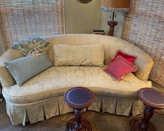 Curved upholstered sofa