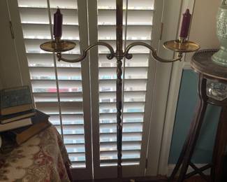 Antique heavy brass candleabra