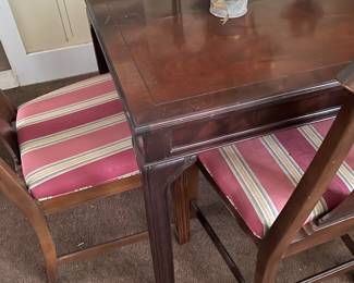 Chinese Chippendale style square table - so far no leaves.  