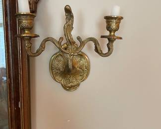 Pair of brass sconces