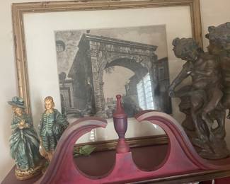 Framed antique architectural print