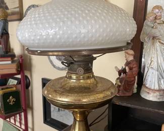 Antique electrified brass lamp