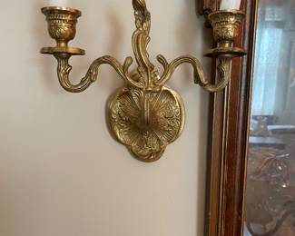 Pair of brass sconces